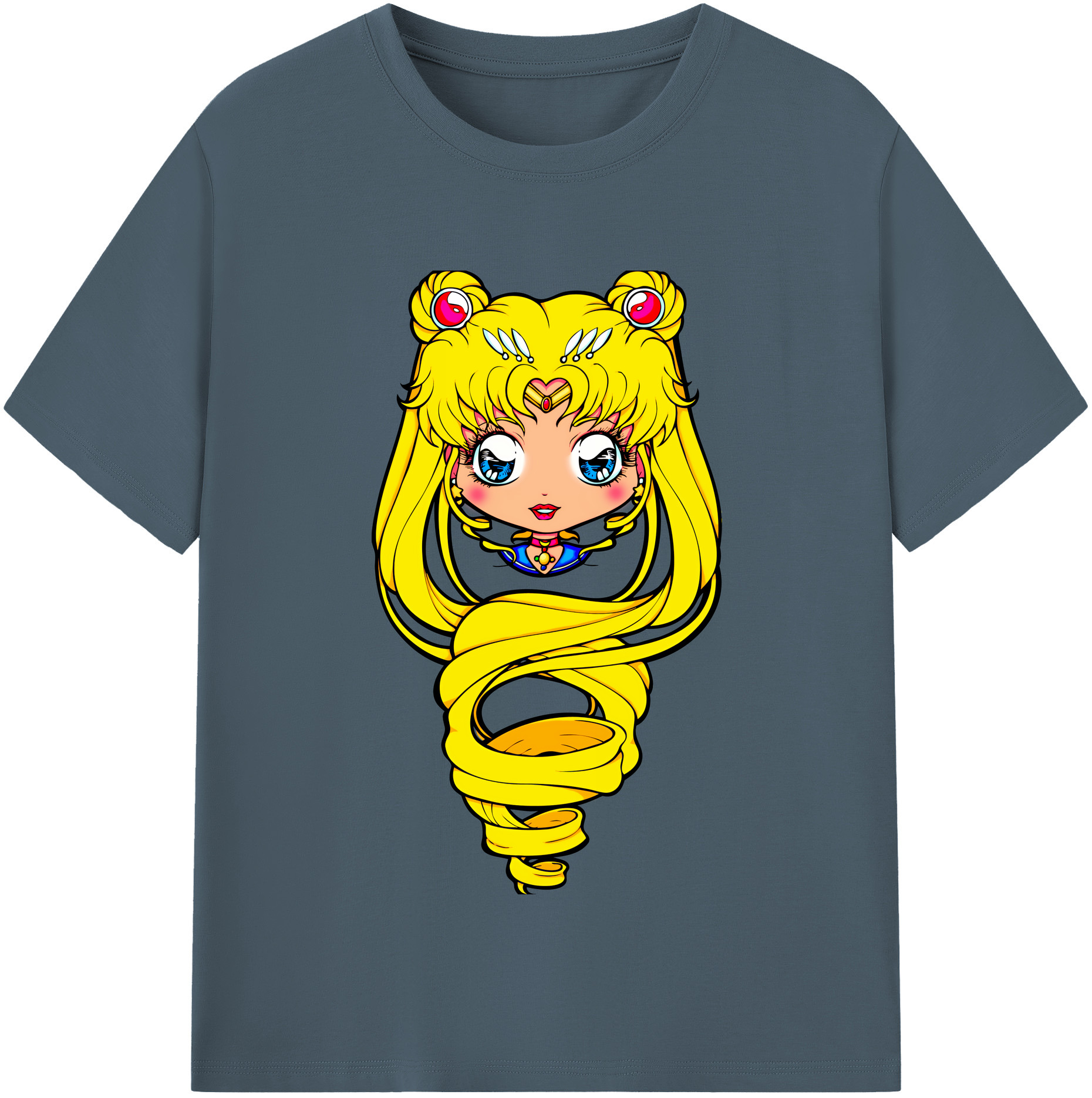 （画像用） 美少女戦士セーラームーン 月野 うさぎ つきの うさぎ Sailor Moon Tsukino Usagi 綿100％半袖Tシャツ（フロントプリント）